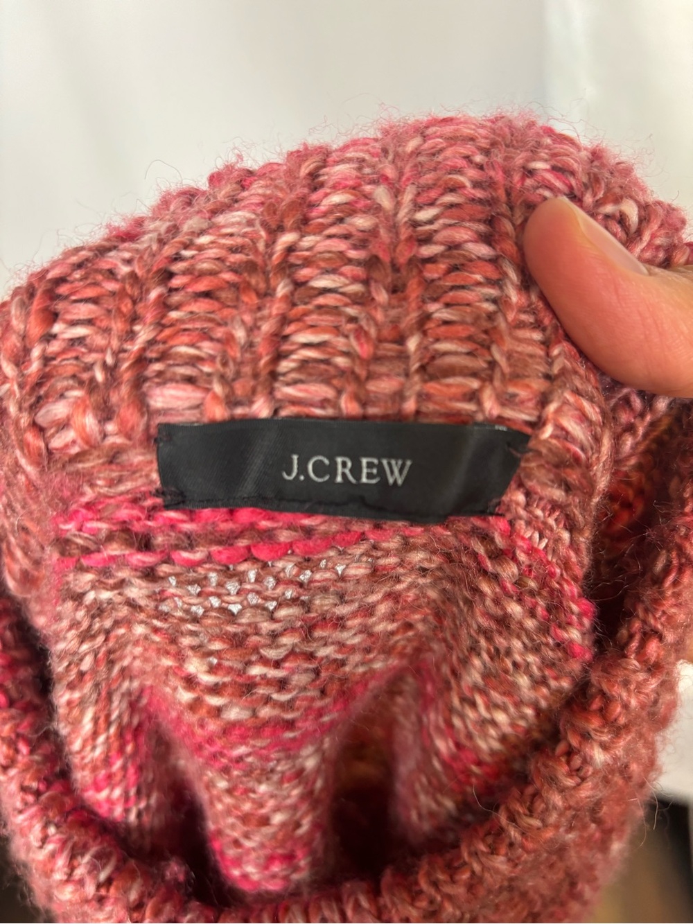 J. Crew Pink Space Dye Wool Blend Mock Neck Sweater - Picture 5 of 7